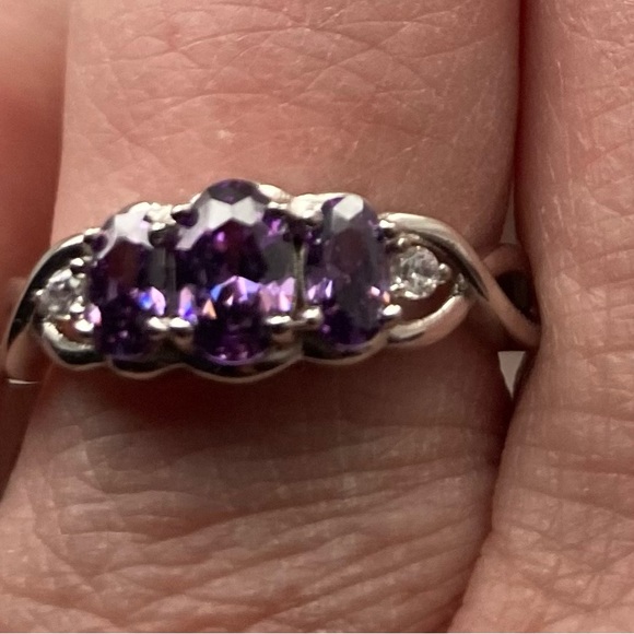 Jewelry - Sterling and amethyst ring. Size 7 stunning ring